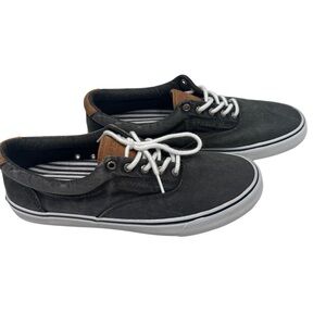Sperry Men's Striper || CVO Sneaker Salt Washed Black Twill STS22513 sz13 NWOB